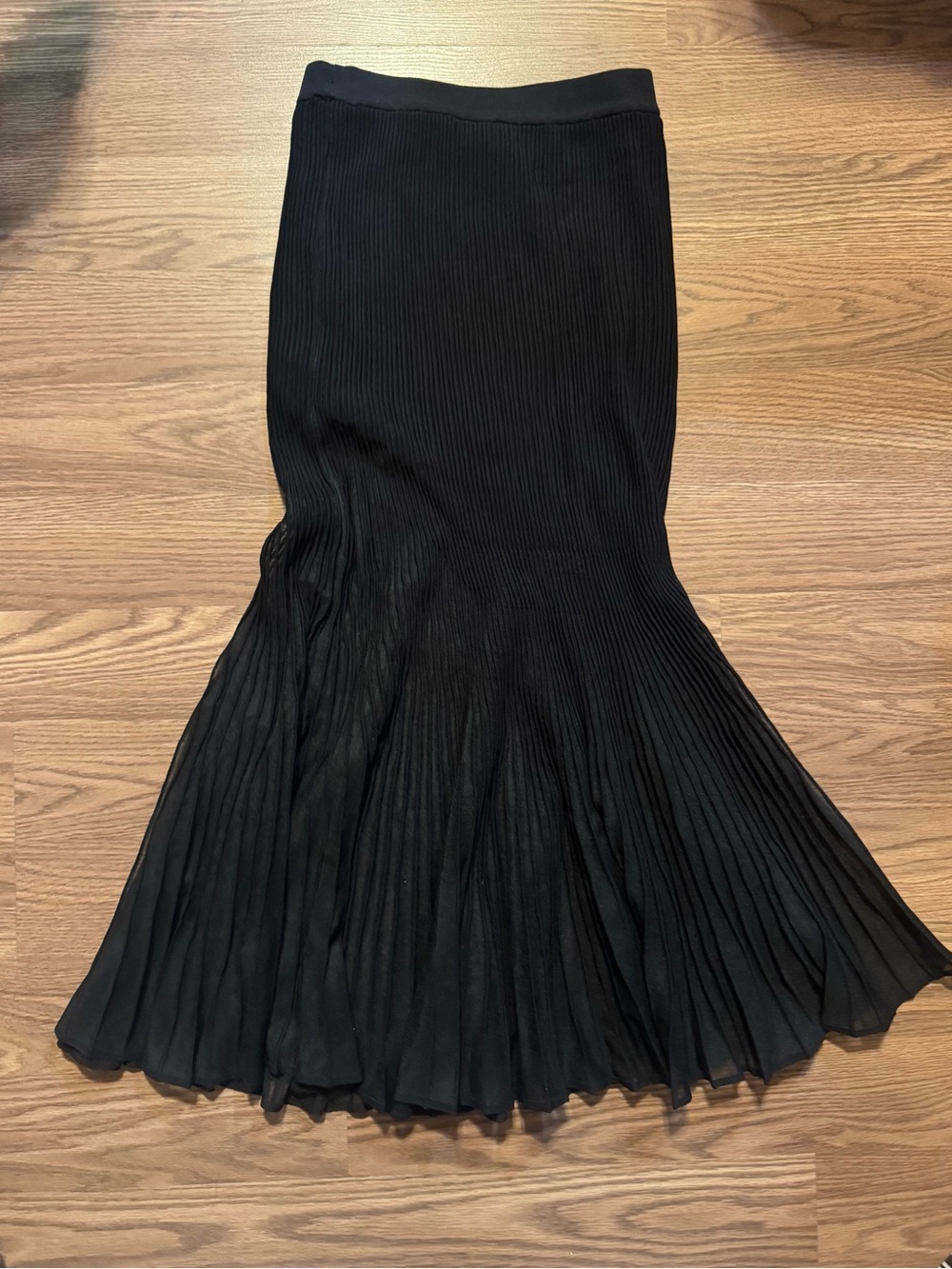 Mesh Hem Ribbed Knit Mermaid Skirt